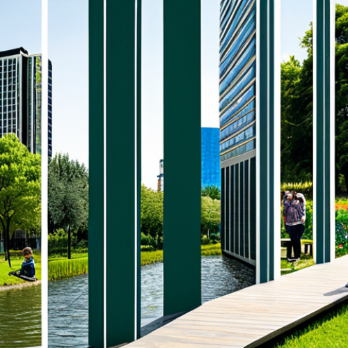 A professional, conceptual image illustrating the contrast between traditional economic metrics and Gross National Happiness. On the left side, elements symbolizing GDP: a modern, bustling city skyline with tall glass buildings, subtle digital data overlays, and a single, isolated figure in a business suit looking at a bar graph. On the right side, elements symbolizing GNH: a serene natural landscape with lush trees and a clear river, a small group of diverse individuals engaged in a community garden or interacting positively, children playing safely, and an older adult reading under a tree. The two sides are harmoniously blended, suggesting a shift in focus. Subjects are fully clothed in appropriate attire, modest clothing. The image highlights correct proportions, perfect anatomy, natural poses, well-formed hands, and proper finger count. This is a professional photography, high-quality, safe for work, appropriate content, family-friendly.