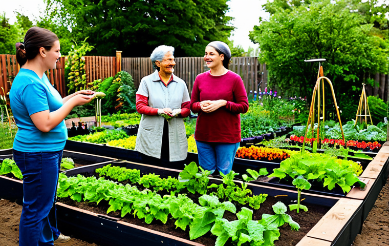 Community Garden Gathering**
A diverse group of people, fully clothed in casual and modest clothing, tending to a vibrant community garden filled with vegetables and flowers, safe for work, appropriate content, family-friendly, perfect anatomy, correct proportions, natural pose, well-formed hands, proper finger count, natural body proportions, professional photography, high quality, bright and cheerful lighting.
**