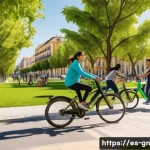 Home 22 GNH 행복경제의 성공 전략 - A vibrant urban community park in a Spanish city, featuring diverse groups of people of all ages eng...